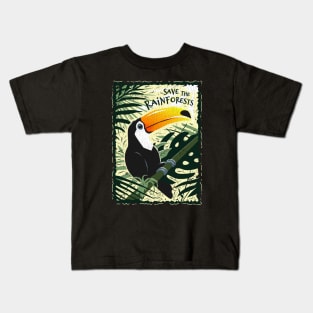 Toucan - Save the Rainforests - Vintage Style Kids T-Shirt